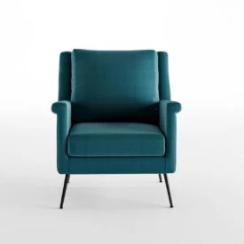 3D Furniture Silo Rendering - Teal Velvet Accent Chair