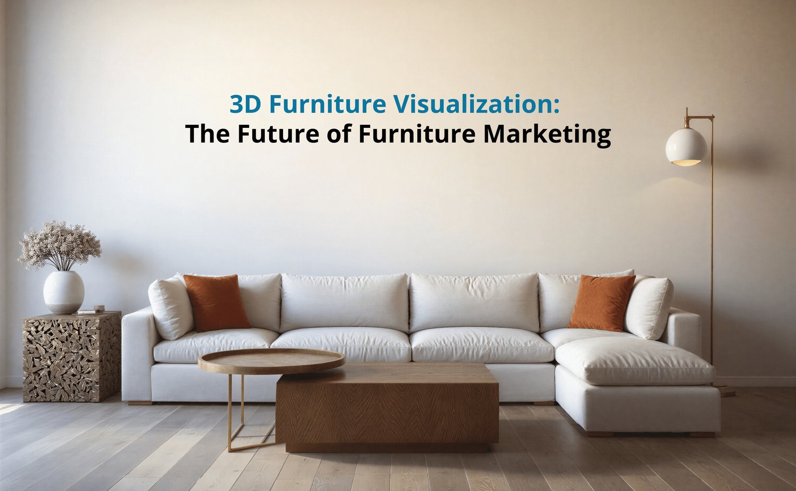 3D furniture visualization split screen showing wireframe mesh transforming into photorealistic 3D furniture rendering of a velvet sofa.