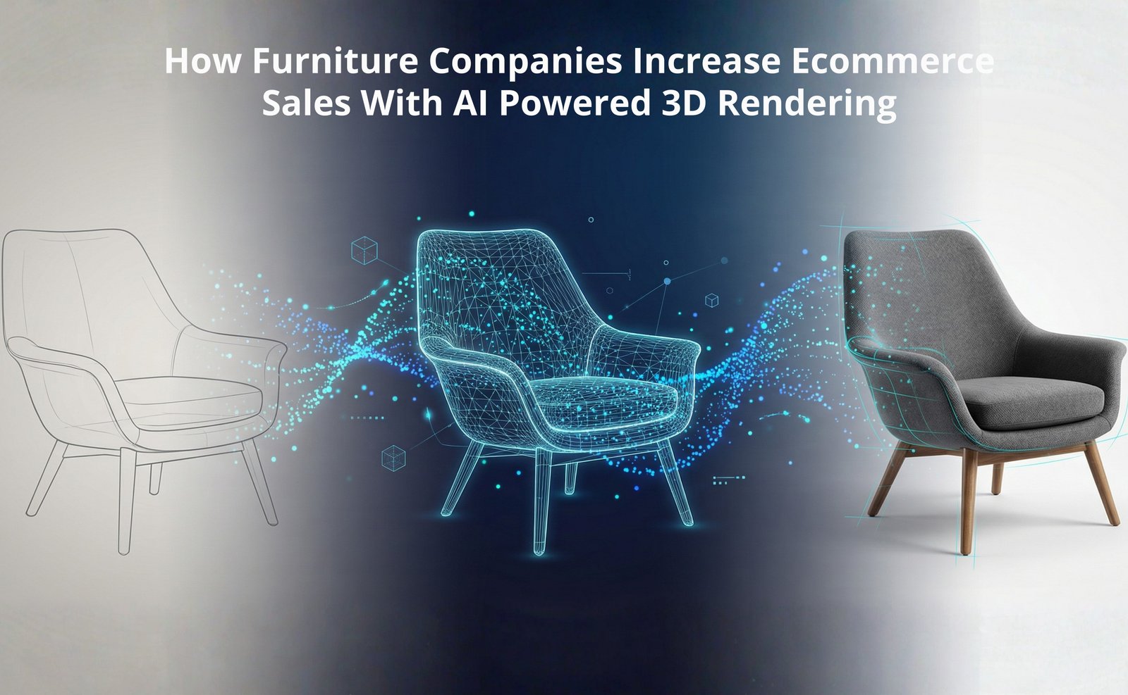 AI powered 3D rendering comparison with traditional furniture photography for ecommerce websites