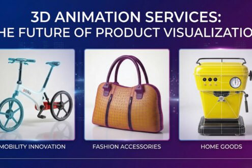 Wireframe transforming into a photorealistic armchair using 3D animation services and 3D product rendering.