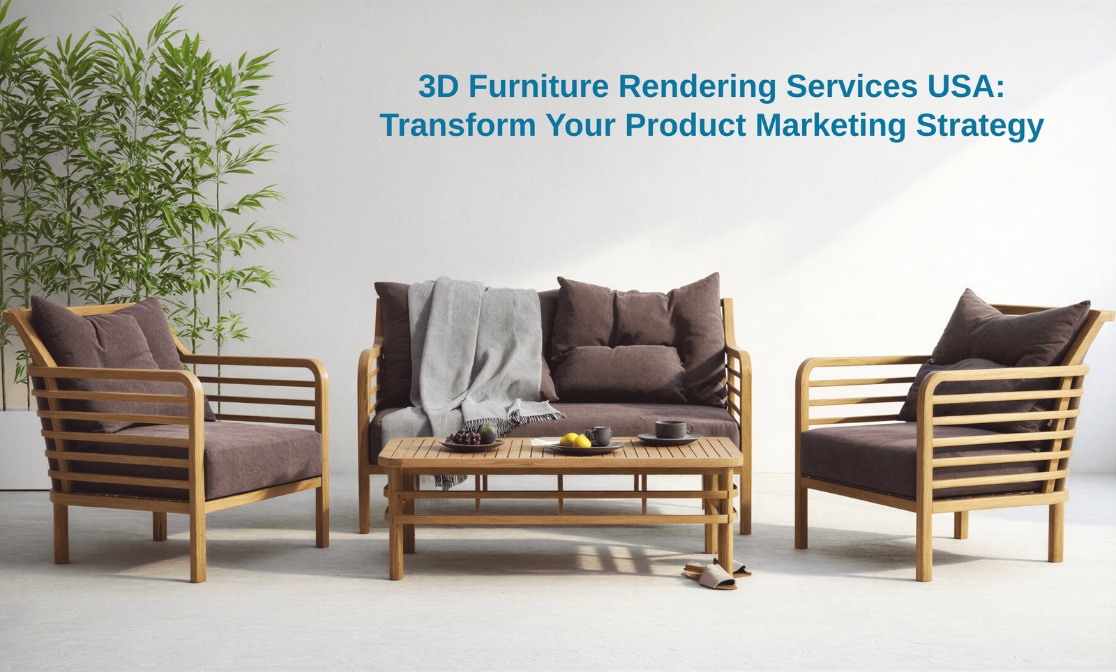 Photorealistic 3D furniture rendering of a grey velvet tufted sofa with intricate stitching for a USA eCommerce brand.