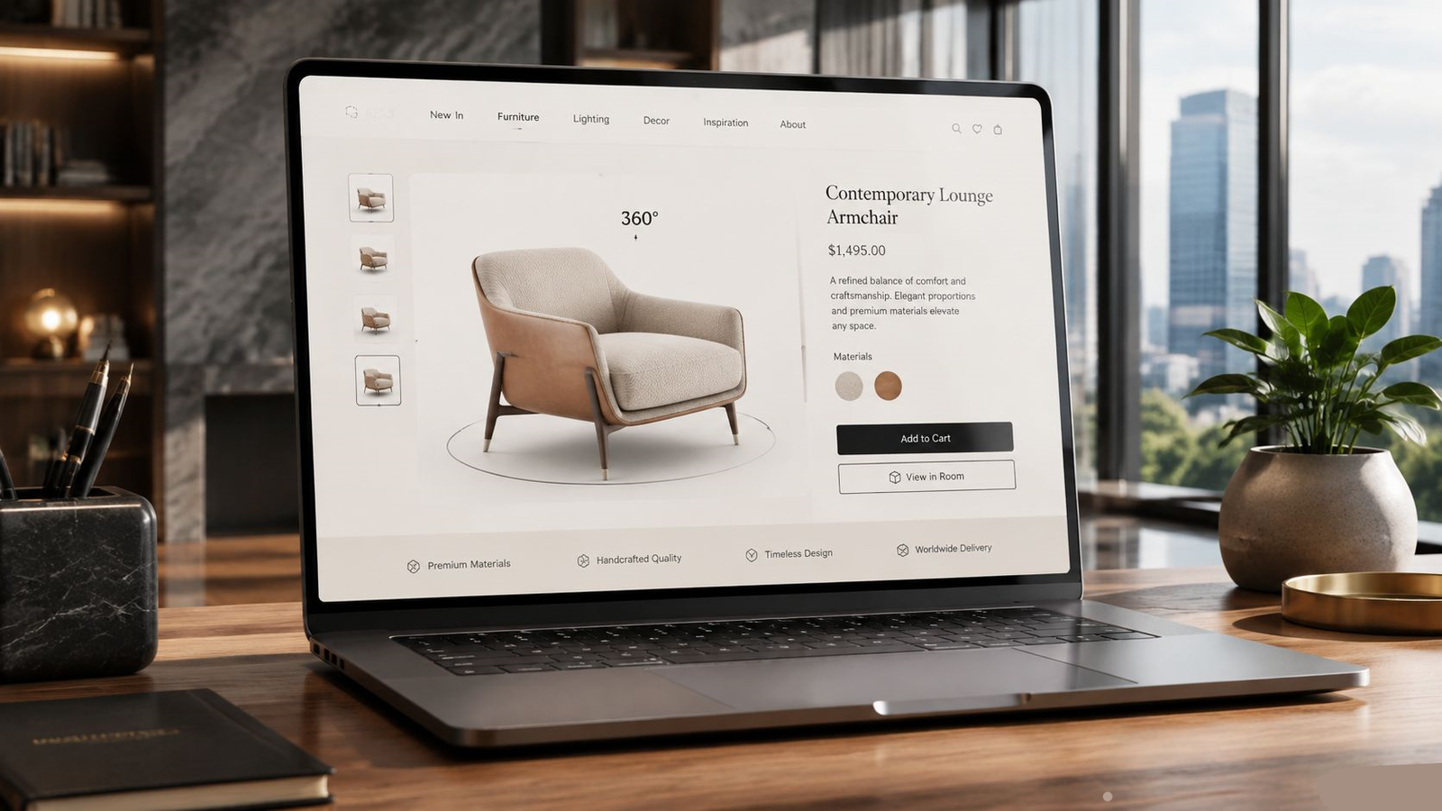 360 product view feature for global e-commerce furniture catalogs
