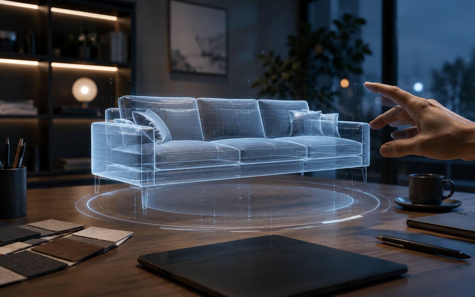 Futuristic concept of real-time interactive 3D furniture visualization