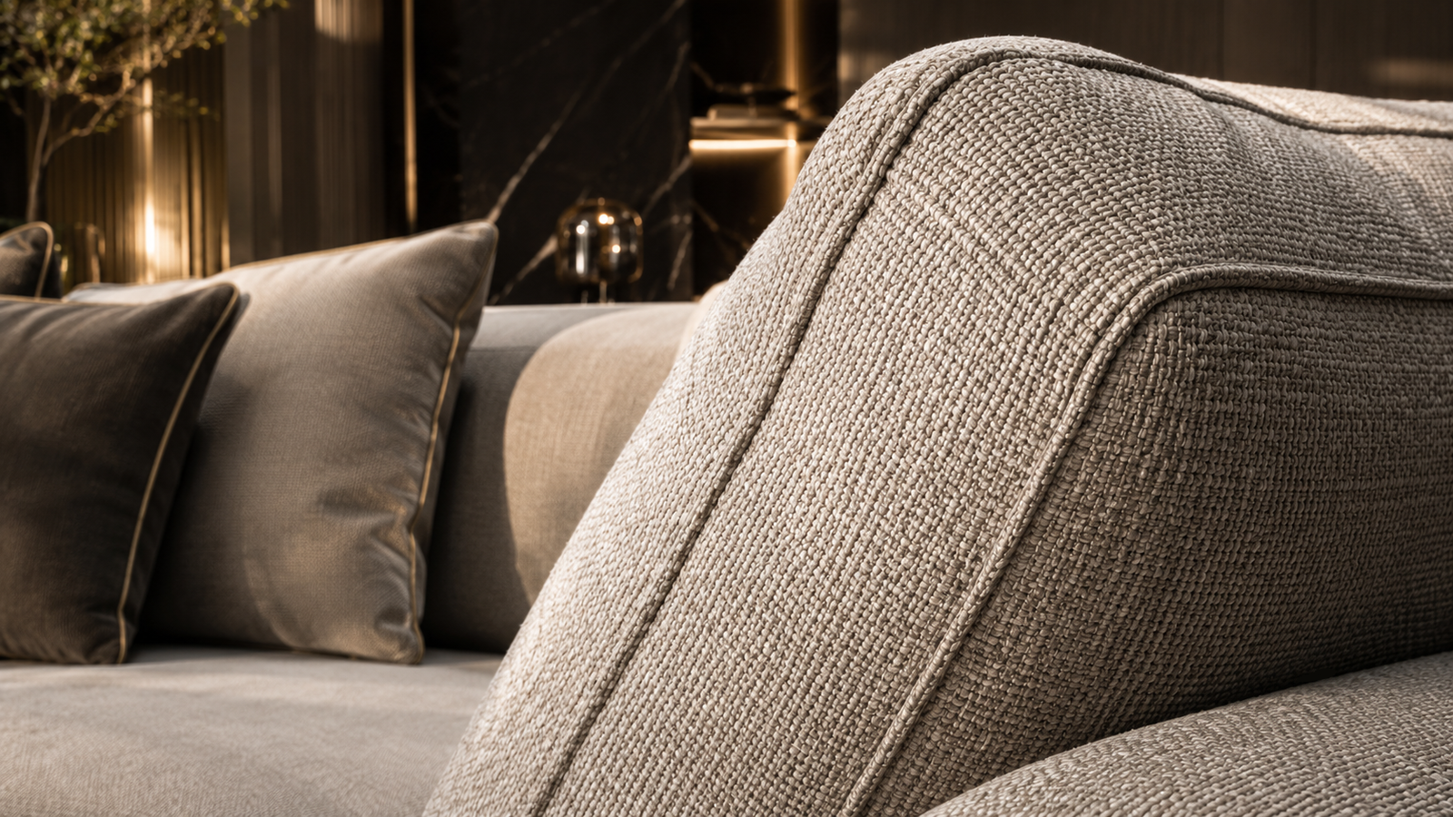 Close-up 3D rendered fabric texture detail on furniture