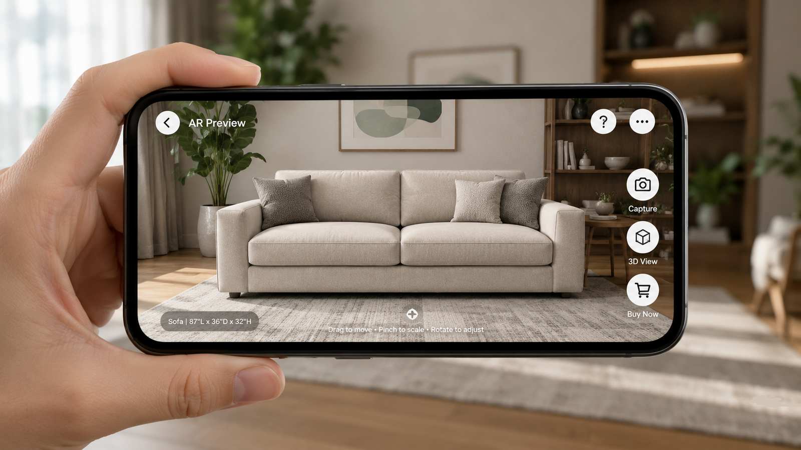 AR furniture preview feature for US online furniture shopping