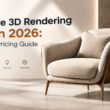 Furniture 3D rendering cost guide featured image showing a rendered armchair with pricing concept